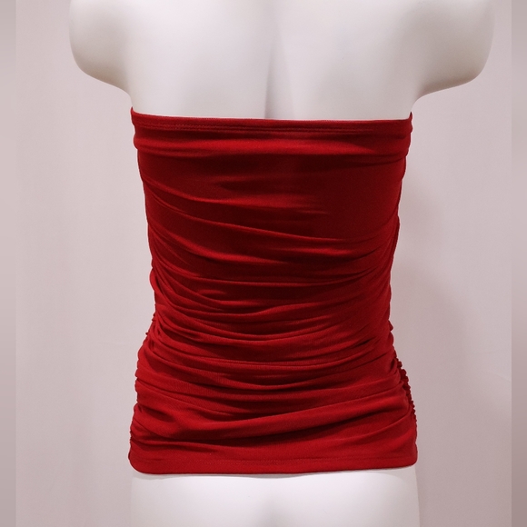 🔖 SHEIN Red Ruched Tube Top - Picture 4 of 8